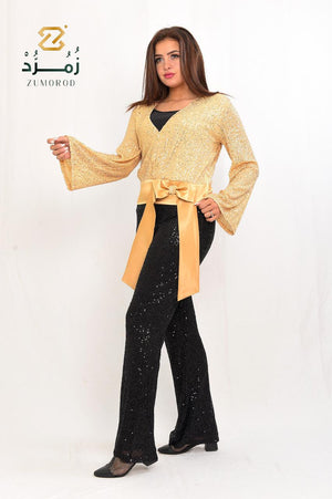 Soiree  sequin blouse Lined Not Transparent