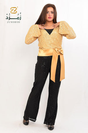 Soiree  sequin blouse Lined Not Transparent