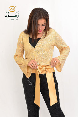 Soiree  sequin blouse Lined Not Transparent